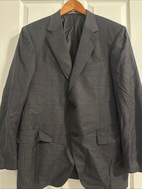 Canali Men's Dark Gray Plaid Two-Button Blazer